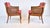 Raspberry Red Mid Century Modern Lounge Chairs by Erwin Lambeth, Cane & Mahogany For Sale - Image 8 of 11