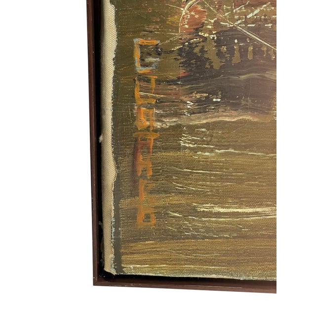 Mid-Century Modern Abstract Oil Painting, C. 1950s–60s For Sale In Cincinnati - Image 6 of 12