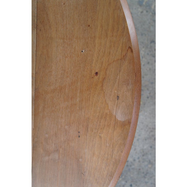 Brown Antique American Country Farmhouse Pine Drop Leaf Dining Breakfast Table Console For Sale - Image 8 of 11