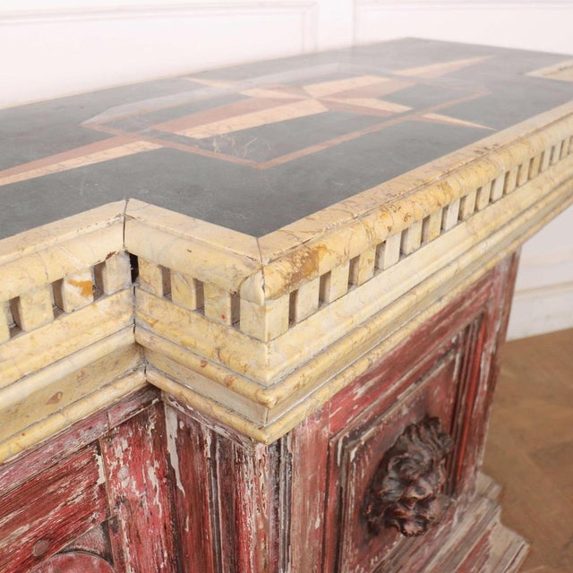 Italian Breakfront Console with Marble Top For Sale - Image 17 of 18