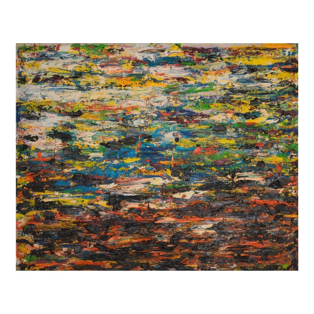 Contemporary Abstract Oil on Canvas Painting "Paysage (Ref 18085)" by Martin Reyna For Sale