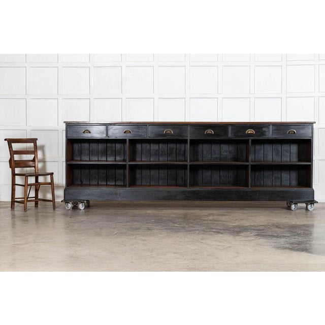 English Mahogany and Pine Shop Counter, 1890s For Sale - Image 3 of 17