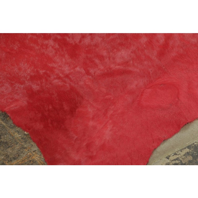 Rug & Kilim’s Contemporary Cowhide Solid Rug in Vibrant Red Hues For Sale In New York - Image 6 of 9
