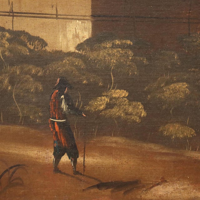 Unknown, Architecture and Characters, Oil on Canvas For Sale - Image 5 of 14