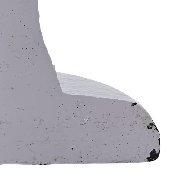 White Vintage Hubley Style Cast Iron Doorstop, White French Flower Basket Shabby Cottage Décor 10.75" For Sale - Image 8 of 10