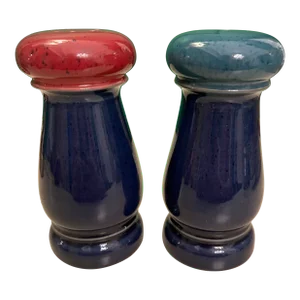 Vintage Denby Harlequin Salt and Pepper Shakers