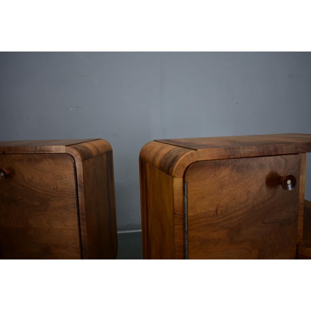 Art Deco Bedside Tables, Former Czechoslovakia, 1930s, Set of 2 For Sale - Image 4 of 18