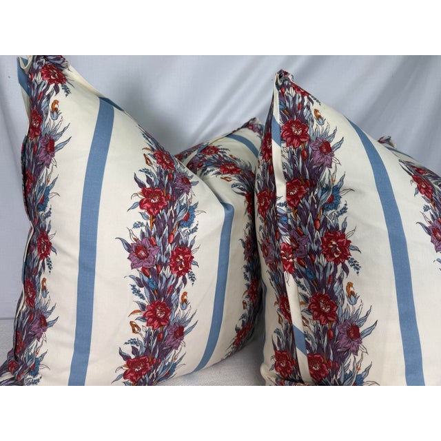 Brunschwig & Fils Brunschwig & Fils "Mistral Stripe" 22" Pillows-a Pair For Sale - Image 4 of 4