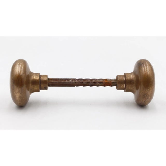 Mid 20th Century Vintage Corbin Brass Passage Door Knob & Plate Set For Sale - Image 5 of 11