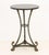 Green Marble Top Painted Metal Gueridon, atop three gilt lion's paw feet. 30" H x 20" Diameter. Provenance: From a 21 East...