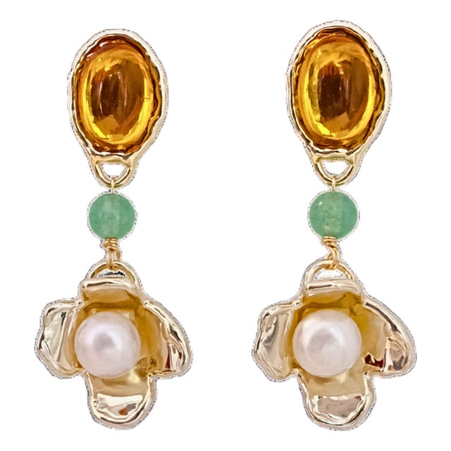 Amber Earrings, A Pair For Sale