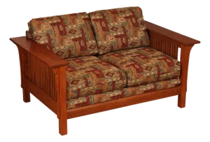 Bassett Furniture Mission Style Oak Spindle Settee