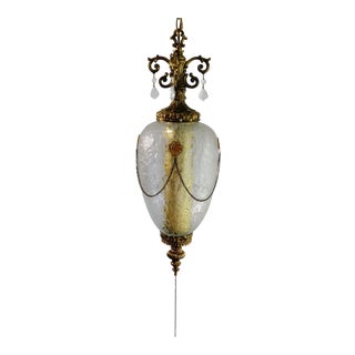 Glamorous Antique French Provincial Swag Lamp For Sale