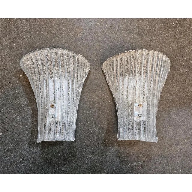 Metal Mid-Century Modern Murano Glass Sconces from Barovier and Toso, 1970, Set of 2 For Sale - Image 7 of 10