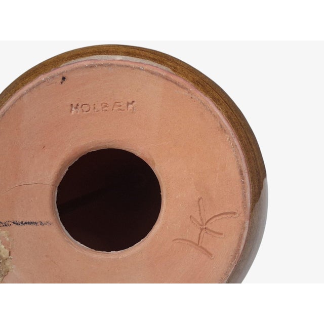 Holbæk Keramik, Table Lamp, Orange Glazed Stoneware, Denmark, 1970s For Sale - Image 10 of 11