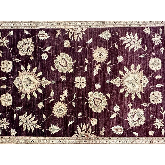 2000 - 2009 Indian, Wool Carpet, Burgundy and Beige, 21st Century For Sale - Image 5 of 12