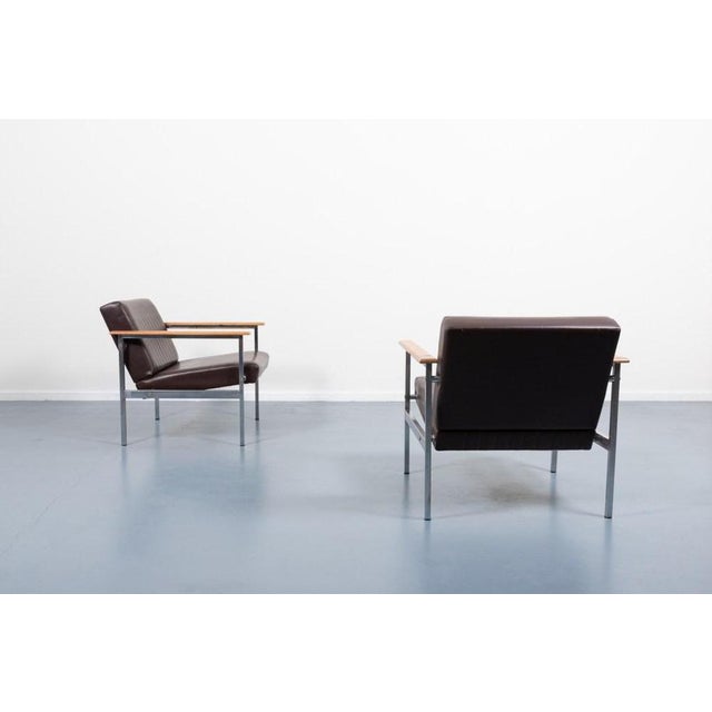 Brown Italian Architectural Armchairs, 1960s, Set of 2 For Sale - Image 8 of 12