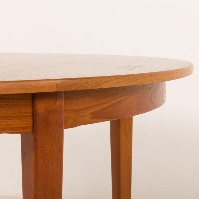 Large Vintage Teak Table with Four Inner Leaves by Henning Kjaernulf for Soro, 1960s For Sale - Image 16 of 18