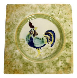 Ceramic Vide-Poche with Rooster Motif, France, 1980s