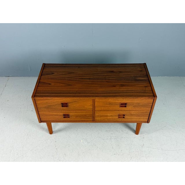 Wood Danish Teak Low Chest with Four Drawers, 1960s For Sale - Image 7 of 11