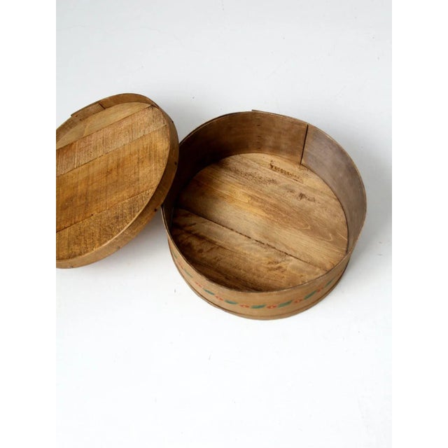 Vintage Stenciled Wooden Cheese Box For Sale - Image 10 of 11