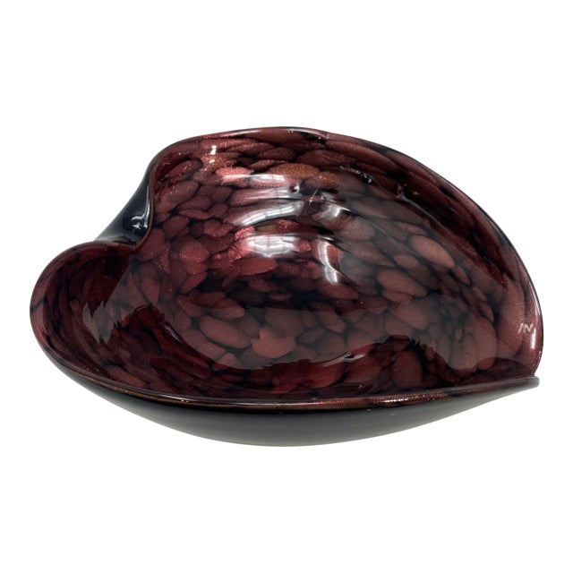 Vintage Avventurine Murano Glass Candy Dish For Sale