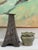 A beautiful contemporary decorative ceramic jar featuring a rich sea-green celadon glaze. The body is detailed with...