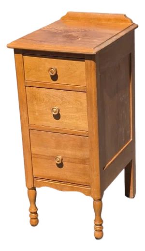 Vintage Art Deco Nightstand End Table Maple Bedroom Stand Bedside Table