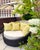 Canary Yellow Outdoors and Indoors Contemporary Bright Flower Yellow Square Pillows. By Arlene Angard, Set of 2 For Sale - Image 8 of 10
