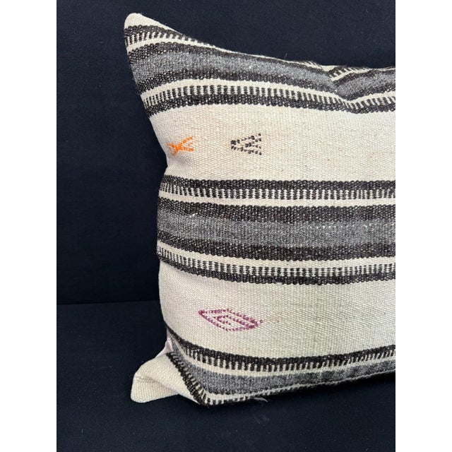 Turkish Hemp Pillow Cushion Natural Beige Gray Pillow Cushion Cover 24"x24" #30392 Enhance your home decor with our Kilim...
