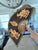 Large Batik folding fan. The fan is 18” long when folded and spans approximately 33” when fully expanded. Made of bamboo...