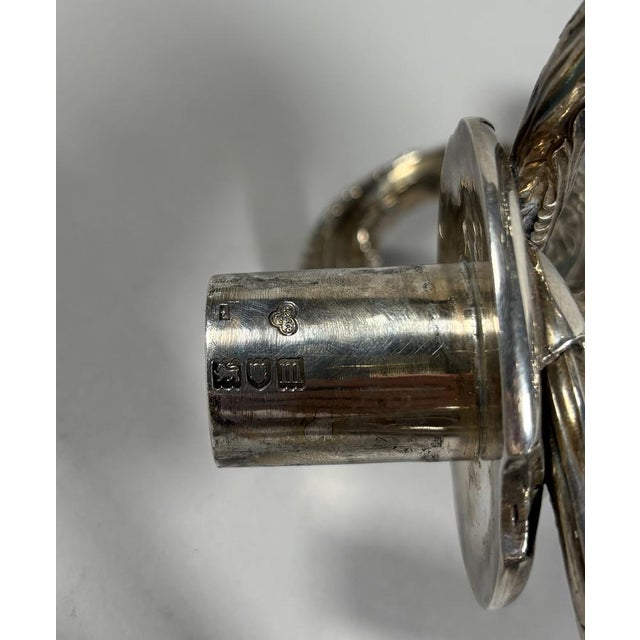 Antique Rococo Candleholders in 950 Silver, 1907, Set of 2 For Sale - Image 10 of 11