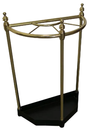 Round Brass & Iron Stick Umbrella Stand, 1920s