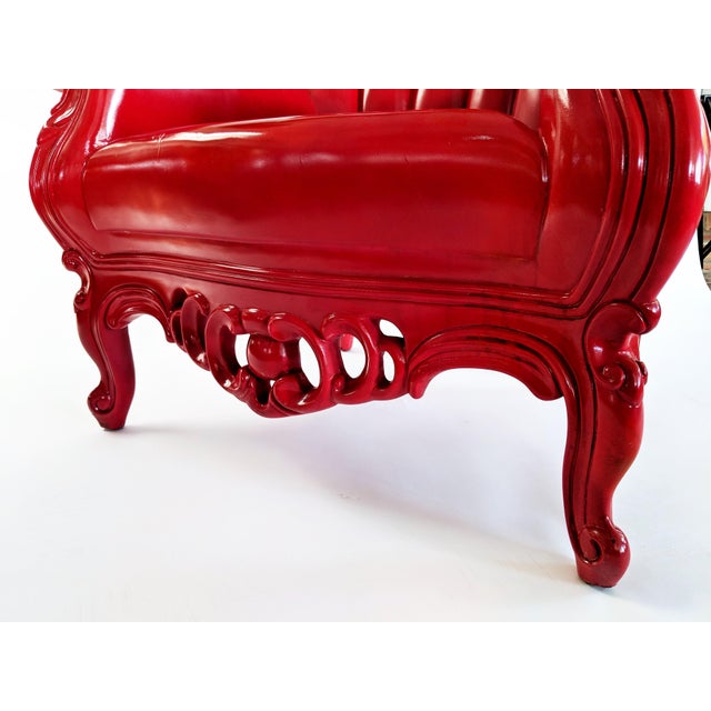 Art Nouveau Polart Red Plastic " Luigi" Throne Chair Chairish