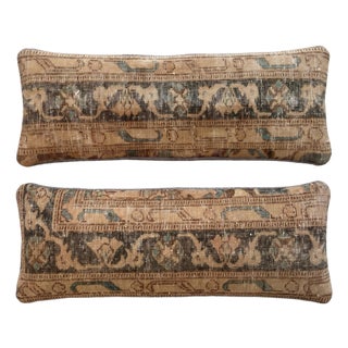 Brown Oushak Rug Pillow Cover 12'' X 35'' - Set of Two For Sale