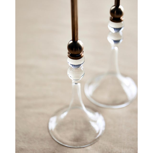 Bořek Šípek Glass & Brass Candlestick Attrributed to Bořek Šípek (1949–2016), the Czech artist, designer, and architect...