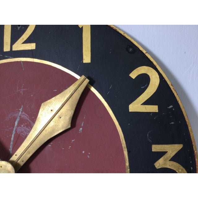 Large Architectural Clock Face with Gilt Numbers and Hands For Sale - Image 12 of 14