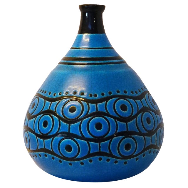 Art Deco Vase in Creamic by Longwy for Atelier Primavera France, 1920s For Sale