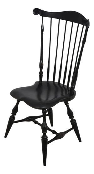 Windsor Style Fan Back Black Painted Dining Room Chair