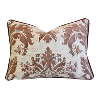 Italian Designer Mariano Fortuny Glicine Botanical Feather/Down Pillow 24" X 17" For Sale