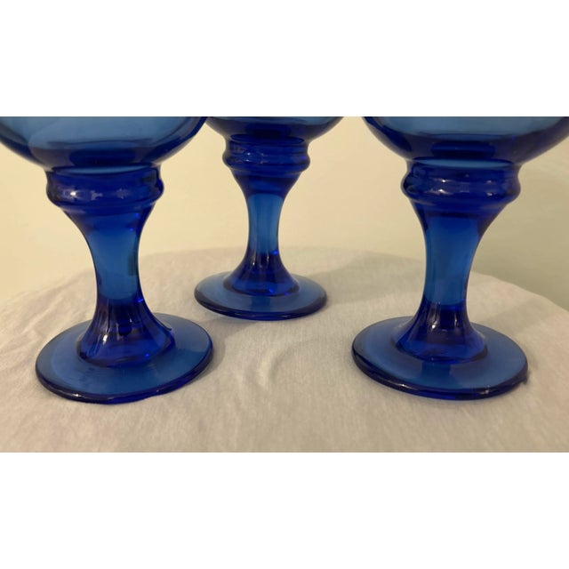 Libbey Cobalt Blue Glasses - Set of 10 For Sale In New York - Image 6 of 11