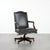 English Style Black Cowhide and Wooden Chesterfield Swivel Office Chair For Sale - Image 18 of 18