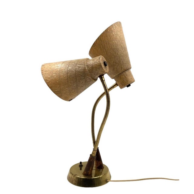 Brown Mid-Century Modern Two Lights Lamp, France, 1960s For Sale - Image 8 of 18