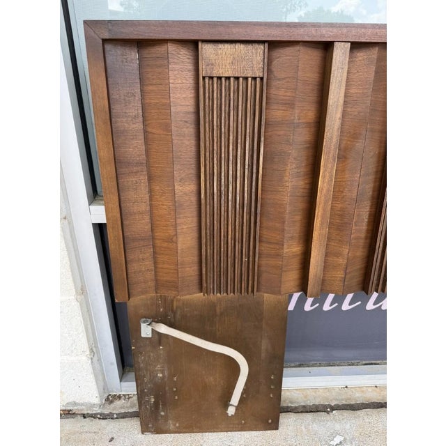 1970s 1970s Brutalist-Inspired King Size Headboard With Twin Metal Frames For Sale - Image 5 of 13