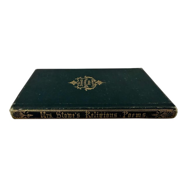 Antique 1867 Harriet Beecher Stowe Signed 1st Ed Book - Religious Poems - Autographed Stanza For Sale