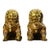Pair of Gilt Cloisonne Enameled Guardian Lions – 7.5" Foo Dogs With Floral Motifs For Sale