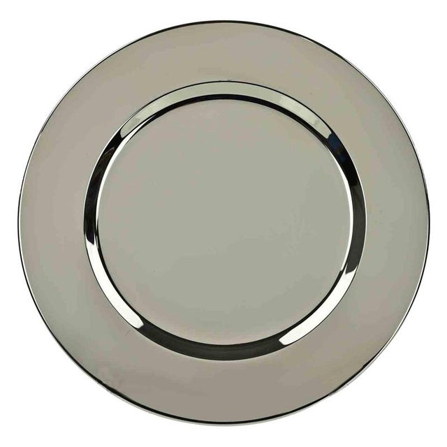 1970s Vintage Silver Plated Serving Plate, Italy, 1970s For Sale - Image 5 of 5