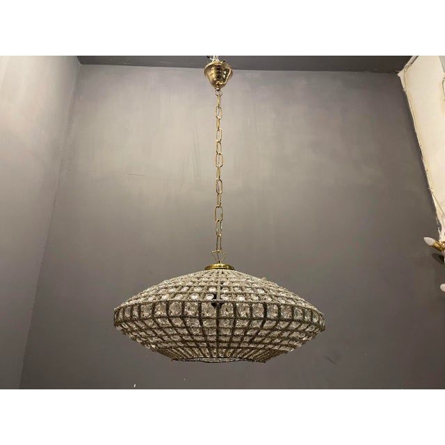 1980s Crystal Beaded Light Pendant, 1980s For Sale - Image 5 of 7