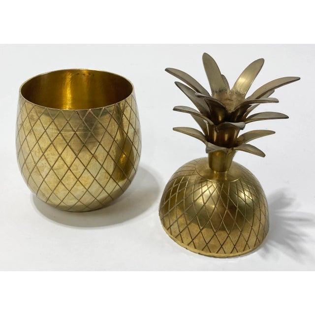 Vintage Large 10" Pineapple Lidded Jar and Candlestick Holder For Sale - Image 4 of 4