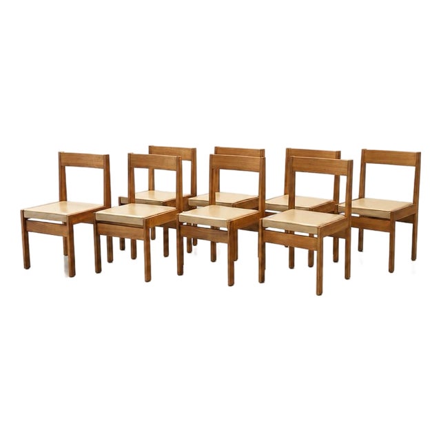 Scandinavian Dining Chair in Walnut and Leather, 1960s For Sale